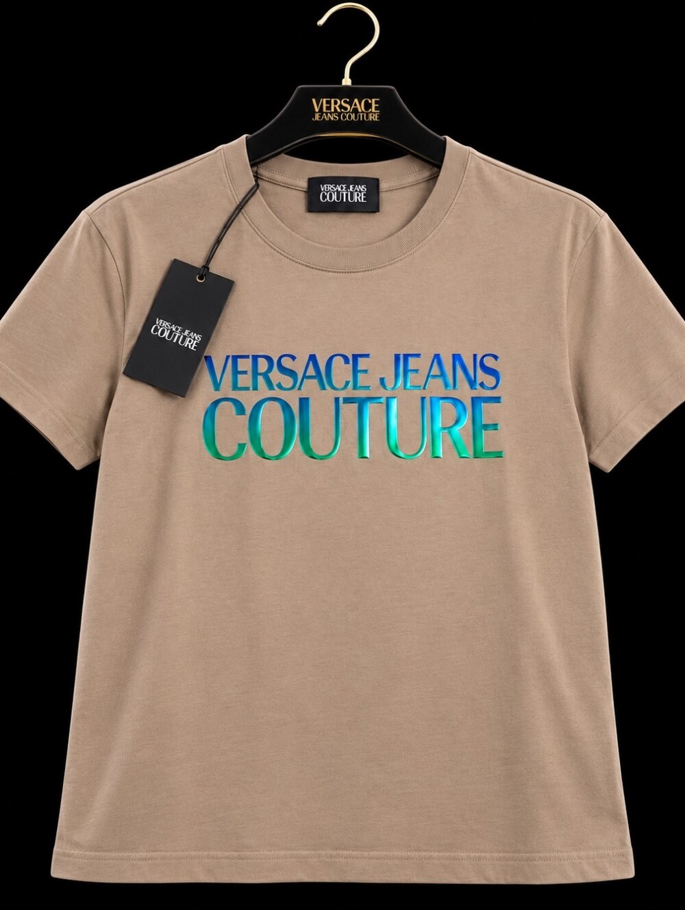 Versace Jeans Collection Unisex Taupe Logo T-Shirt